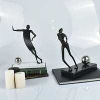 Dekofigur - symbolisch - Moderne Metallfigur Stahl Menschskulptur Persévérance