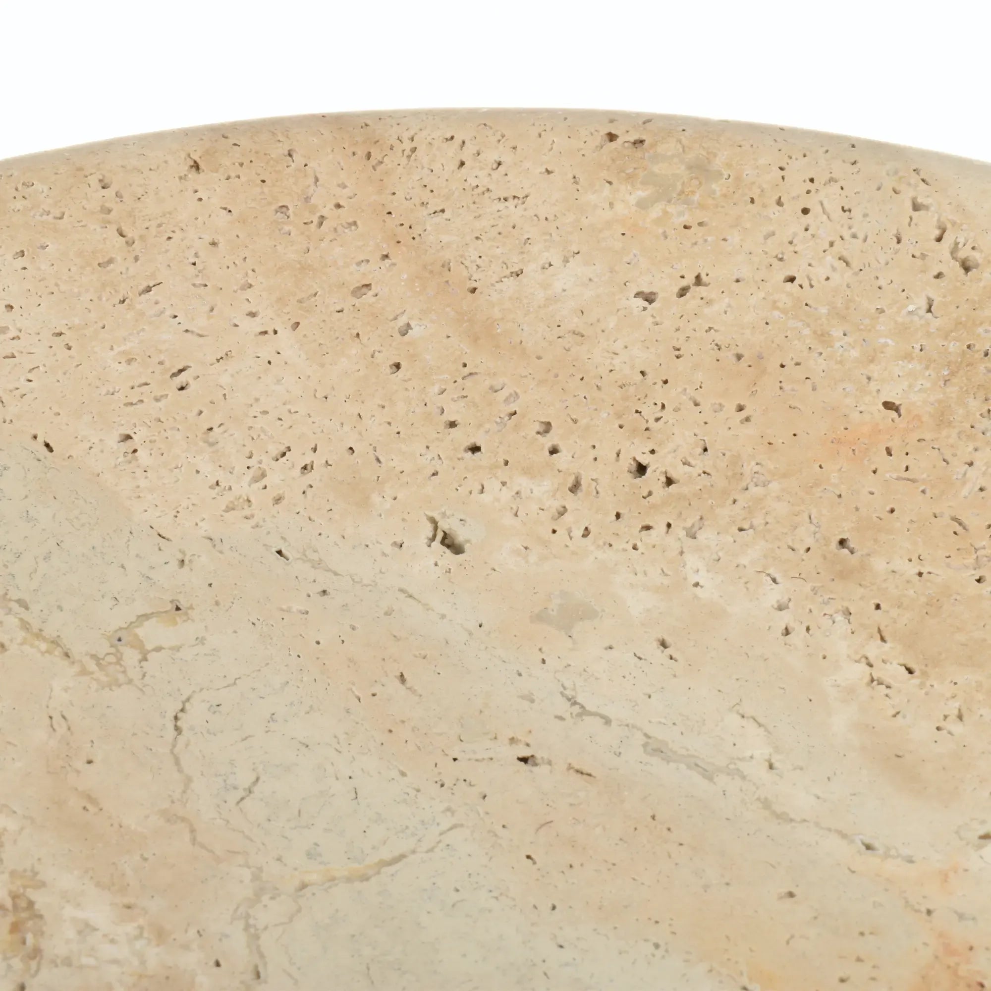 Travertinschale - rund auf Gestell - Servierschüssel Designer Ablageschale Argos