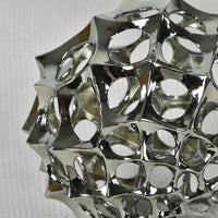 Dekokugel - glänzende Spitzform - Abstrake Tischdeko Designerkugel Sphère Argentée