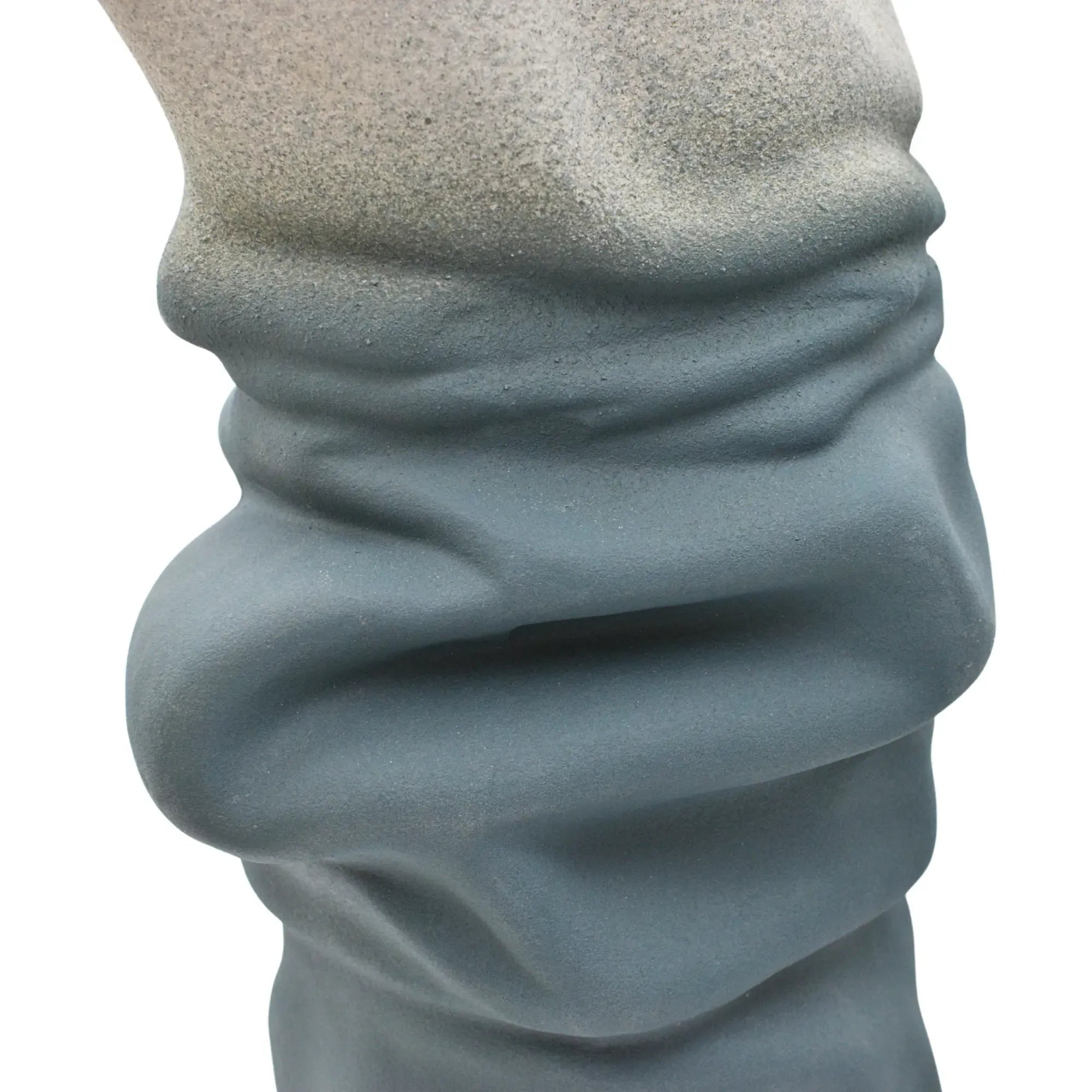 Keramikvase - handgemachte Designvase - Skulpturale Standvase Ondula Terrae Grün-Blau