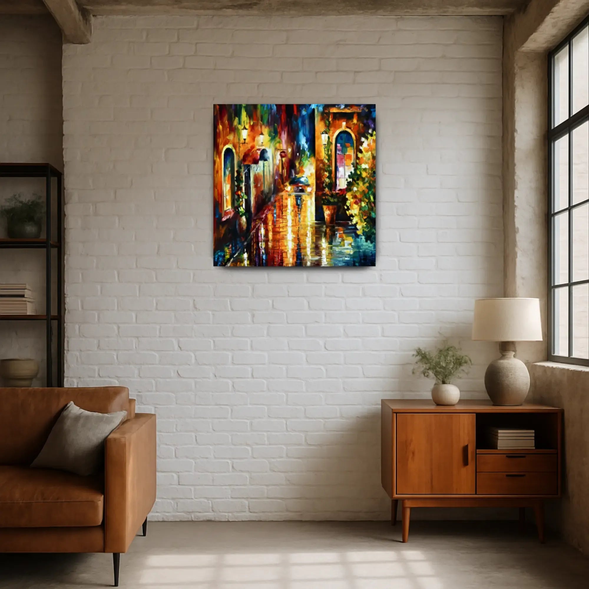 Großes Gemälde - Scena Notturna di Strada