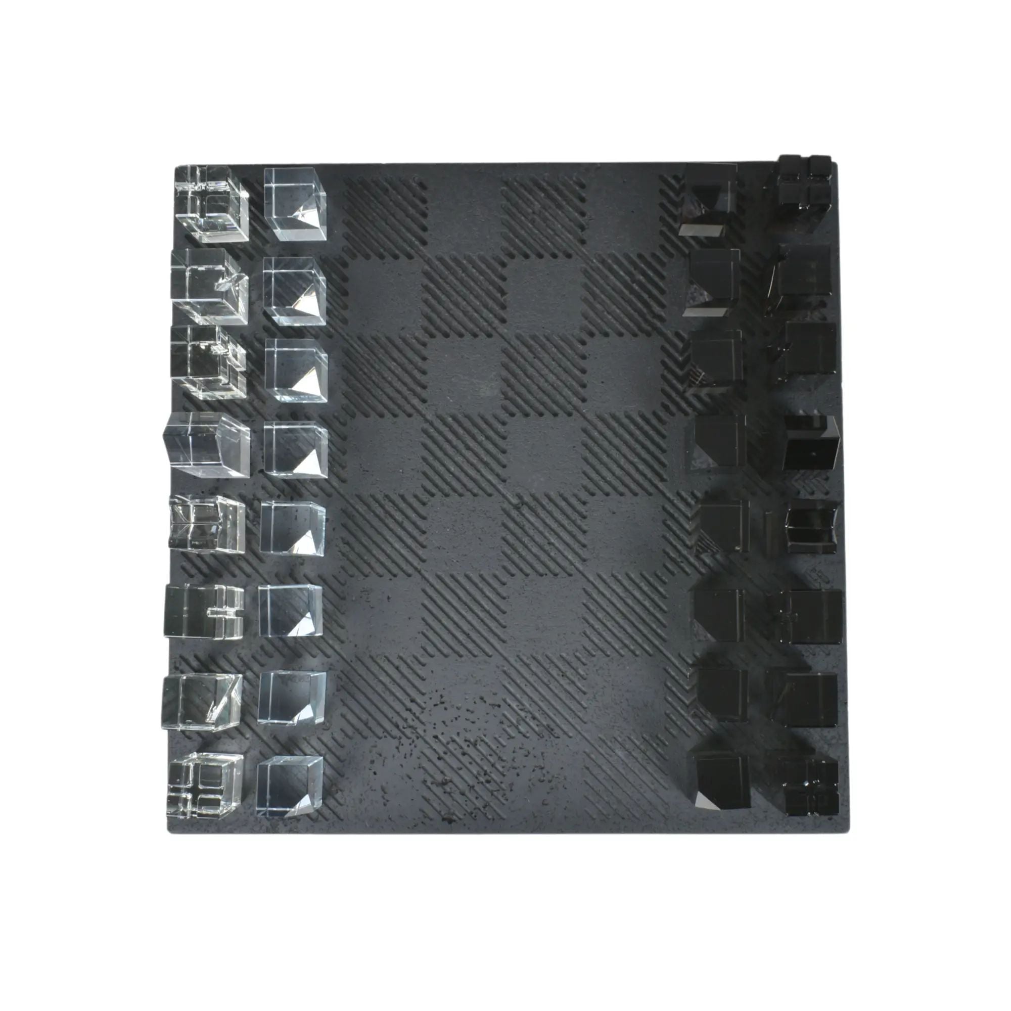 Schachspiel - Naturstein und Glas - Modernes Schachspiel edles Schachset Luxe Strategica Default Title