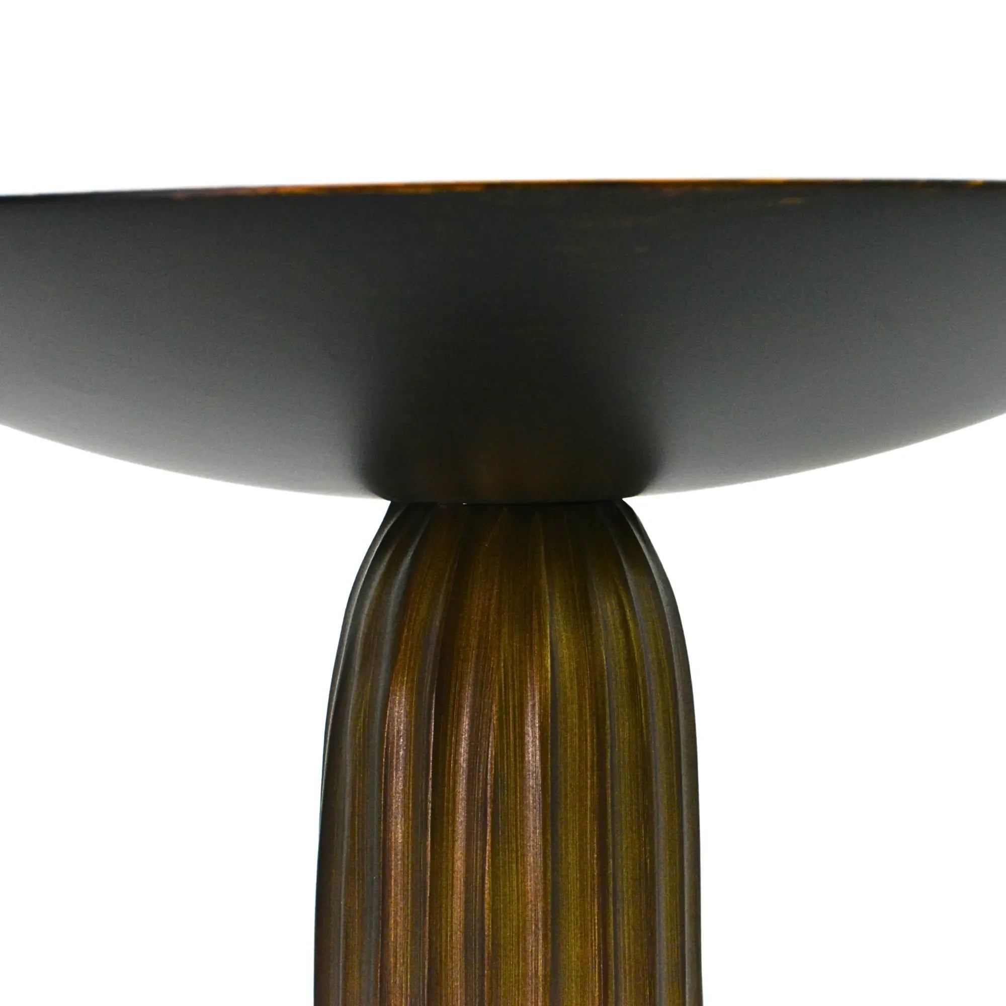 Runde-Schale - auf Relief Fuß - Edle Runde Obstschale Metallschale Kaktus