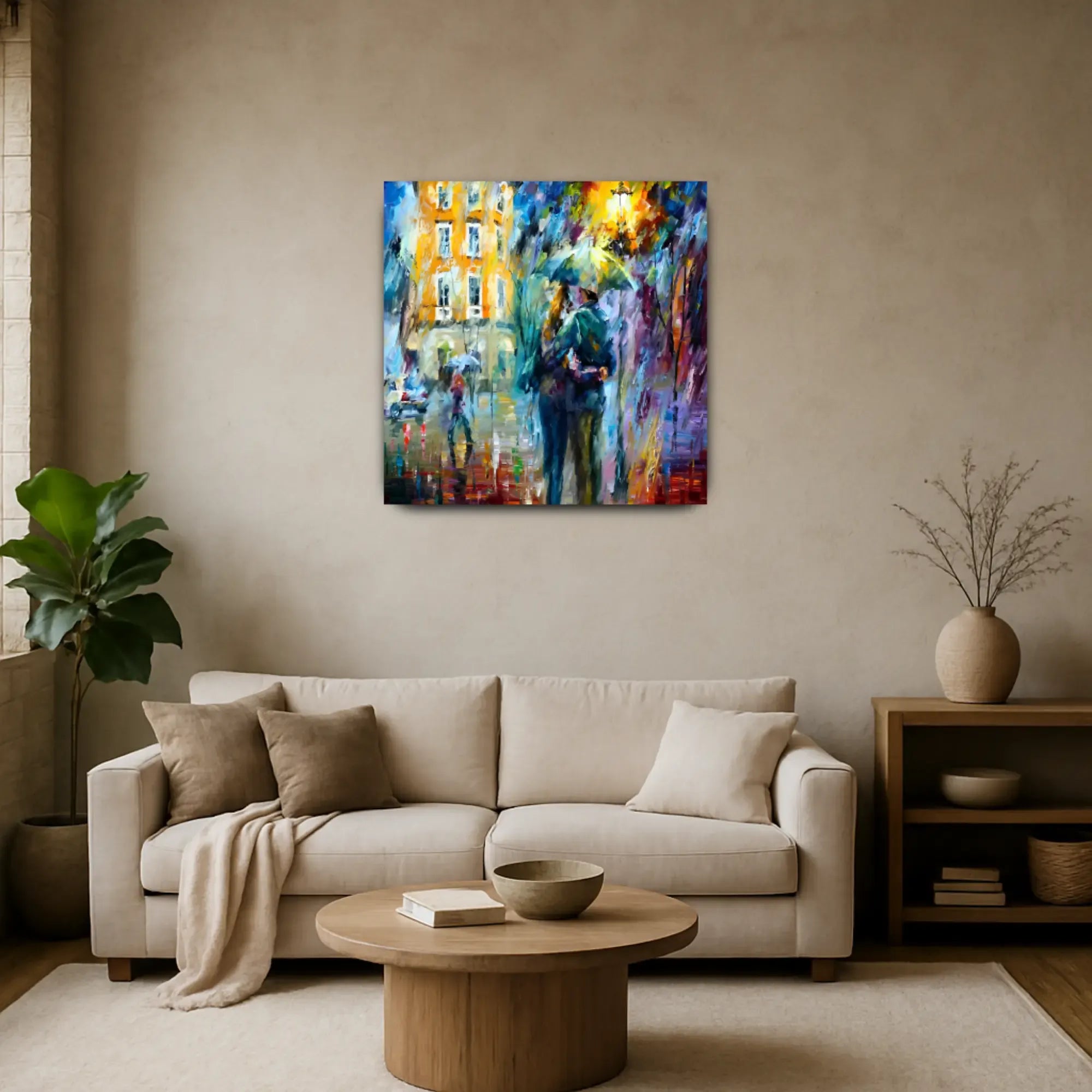 Großes Gemälde - Amor Bajo la Lluvia