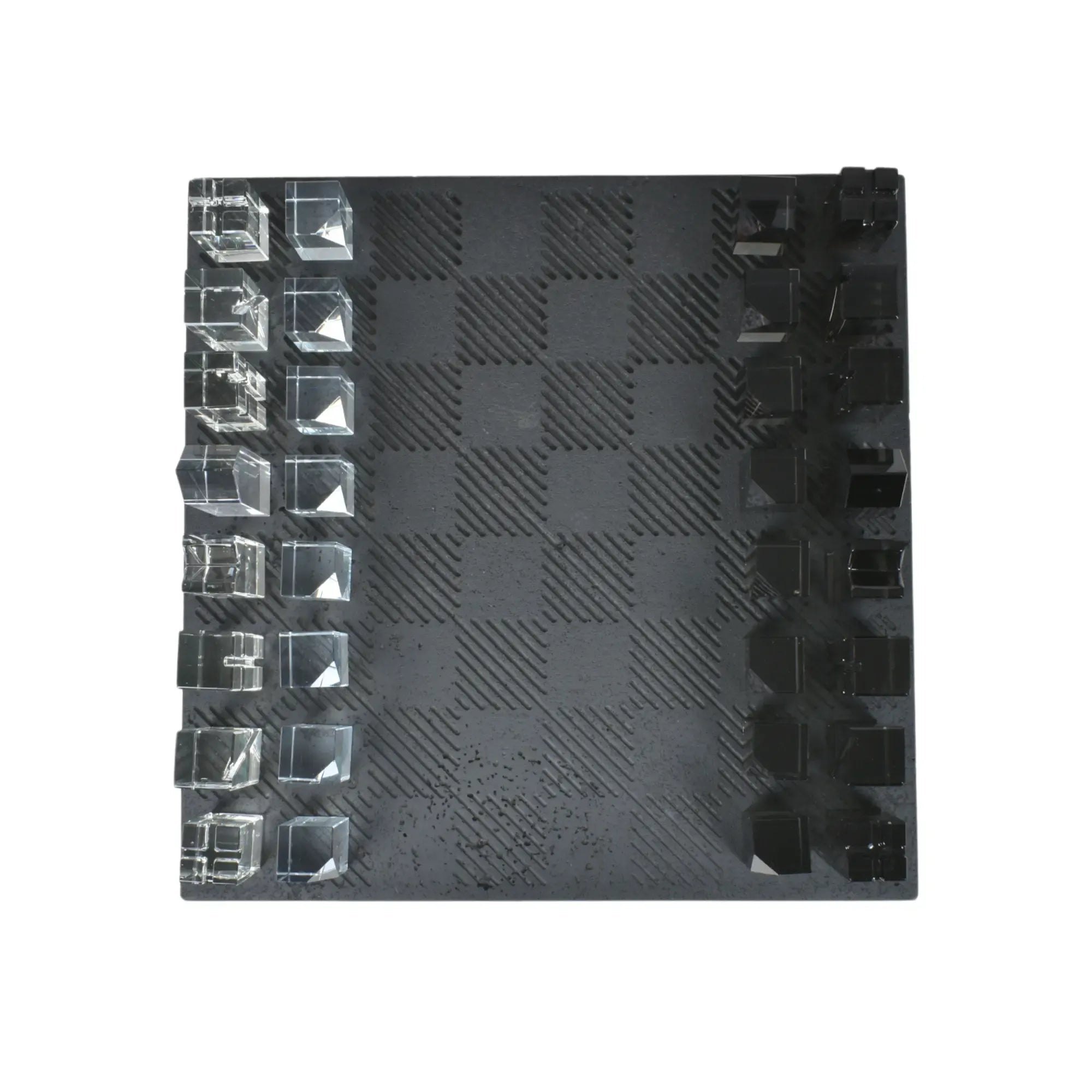 Schachspiel - Naturstein und Glas - Modernes Schachspiel edles Schachset Luxe Strategica