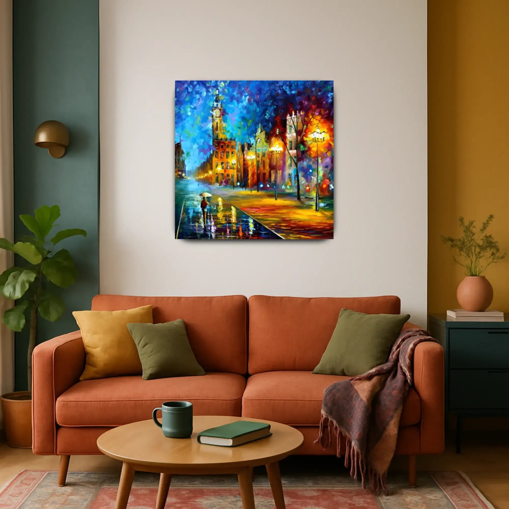 Großes Gemälde - Paseo Nocturno en la Ciudad