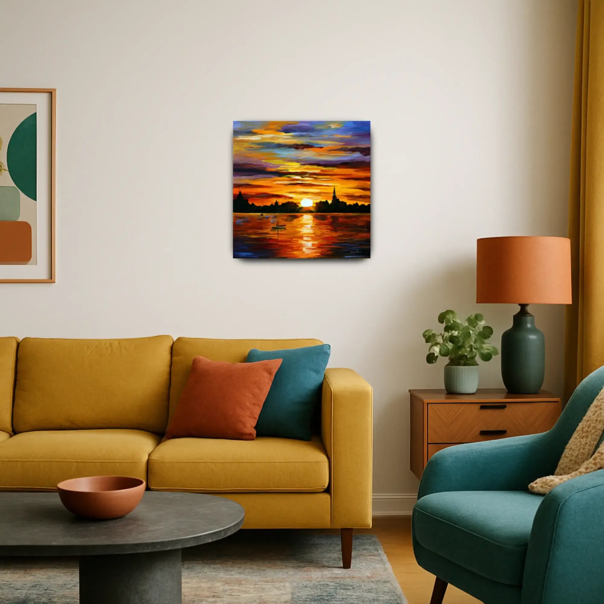 Großes Gemälde - Atardecer Dorado