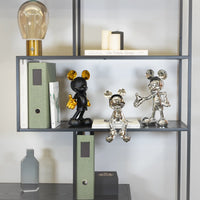Deko Mickey Mouse (Micky Maus) Zeichentrickfigur - Große silbener glänzender Figur - Sammlerstück - Designer Tischdeko - Dekoobjekt