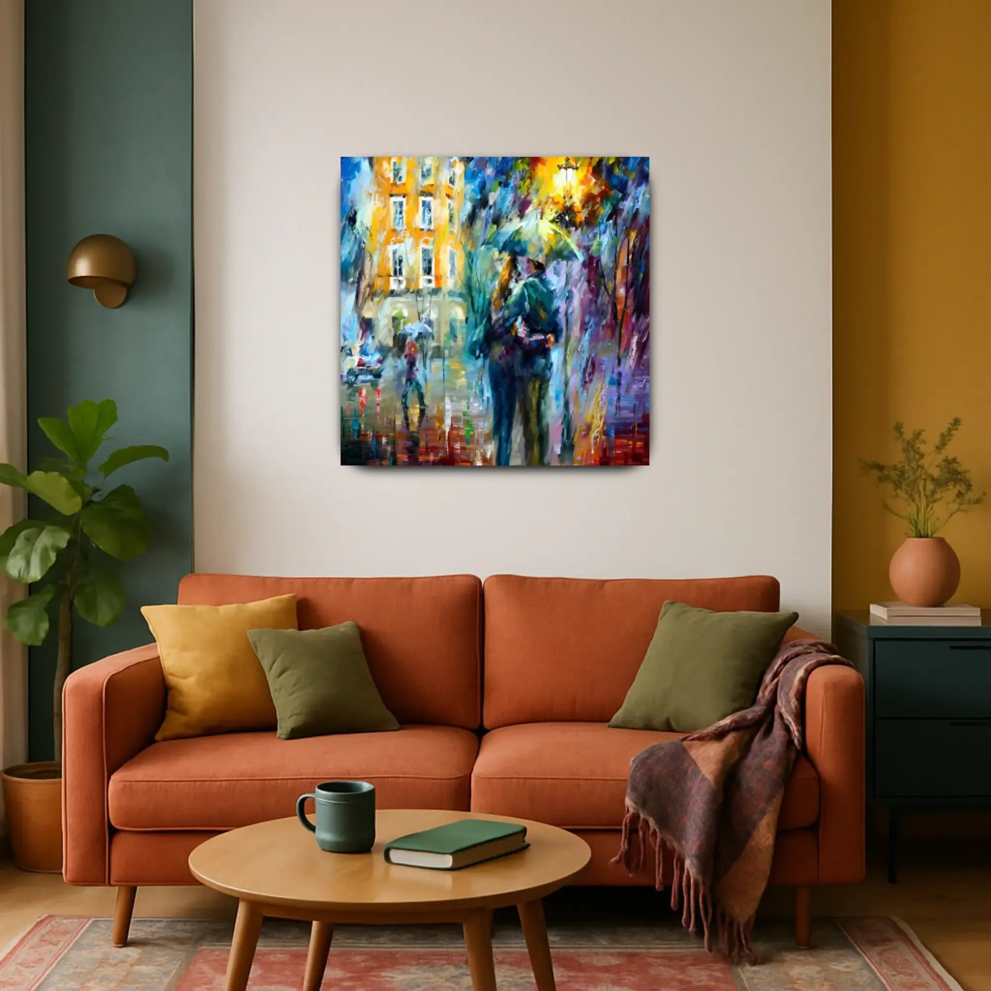 Großes Gemälde - Amor Bajo la Lluvia