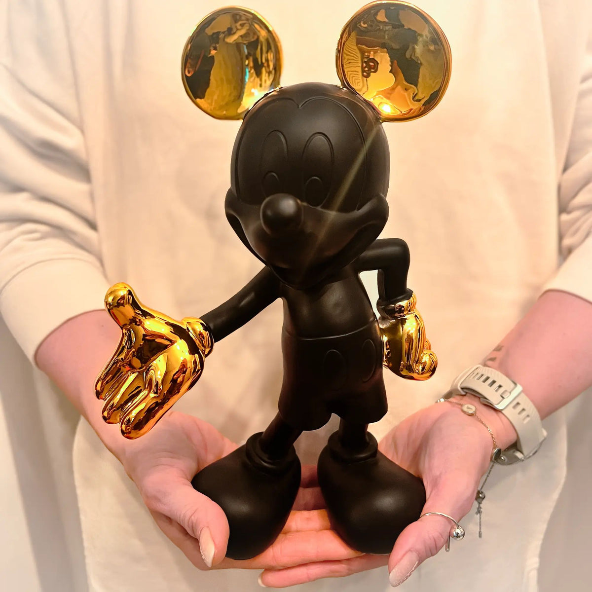 Zeichentrickfigur - Lachender Goldener Micky Maus Sammlerstück - wel.Mickey Mouse
