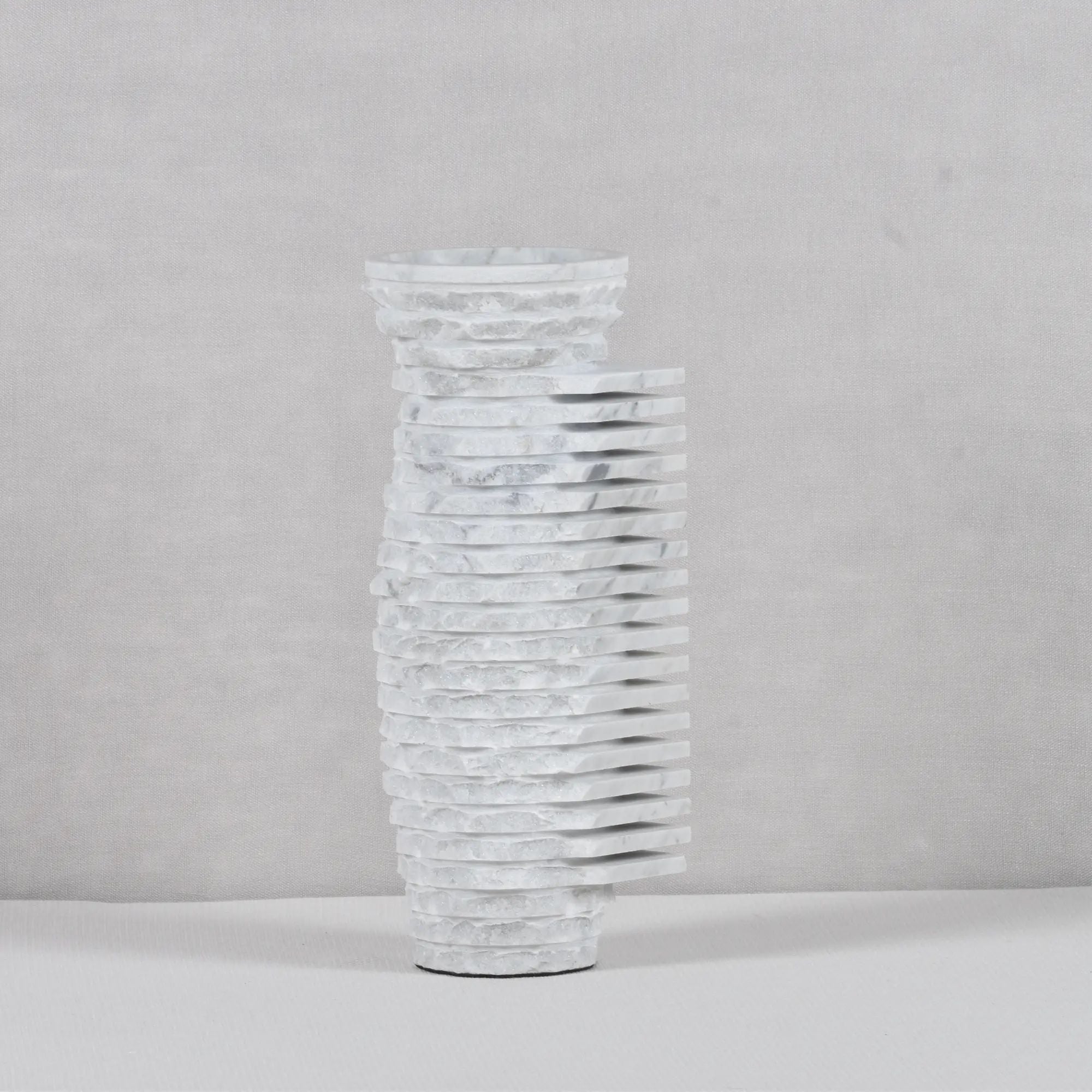 Reliefvase - Asymmetrische Naturstein Vase - Marmor Deko Vase Strata Default Title