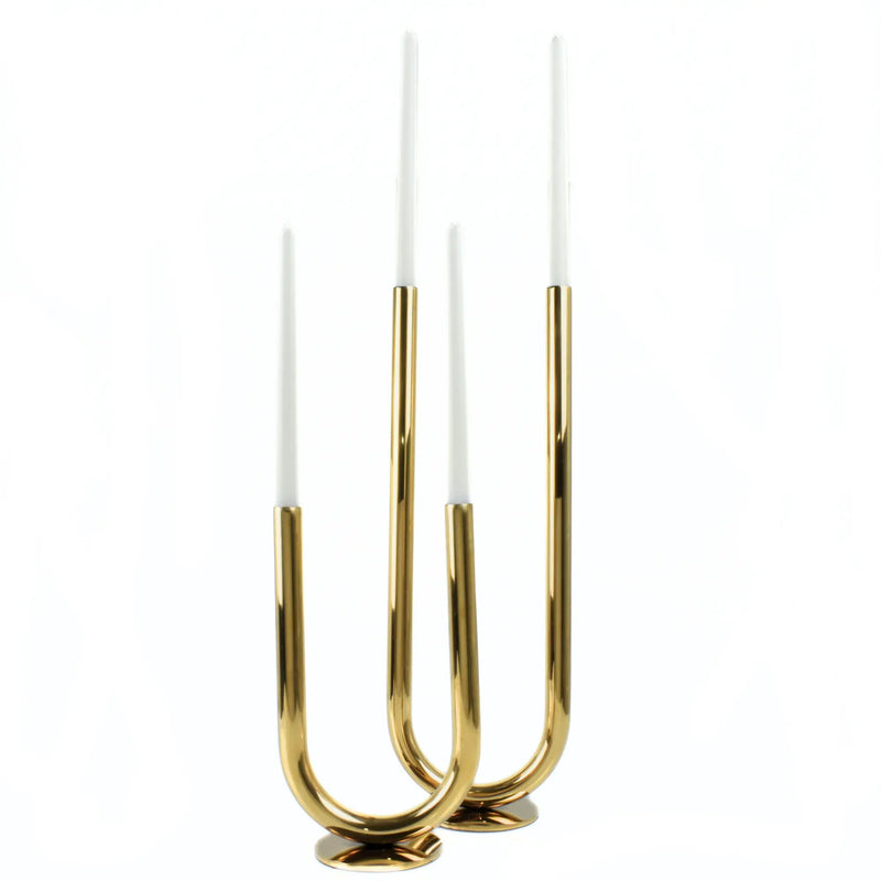 Kerzenständer-Set - U-Form Stabkerzen - Designer Kerzenhalter Leuchter Enamigi