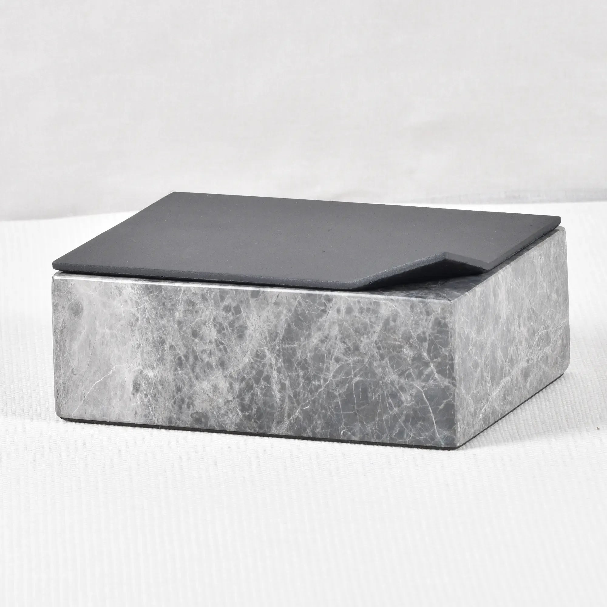 Schmuckdose - Marmor Schmuckkästchen mit Deckel - Edle Schmuckaufbewahrung Marmor Ablage Obsidian Vault