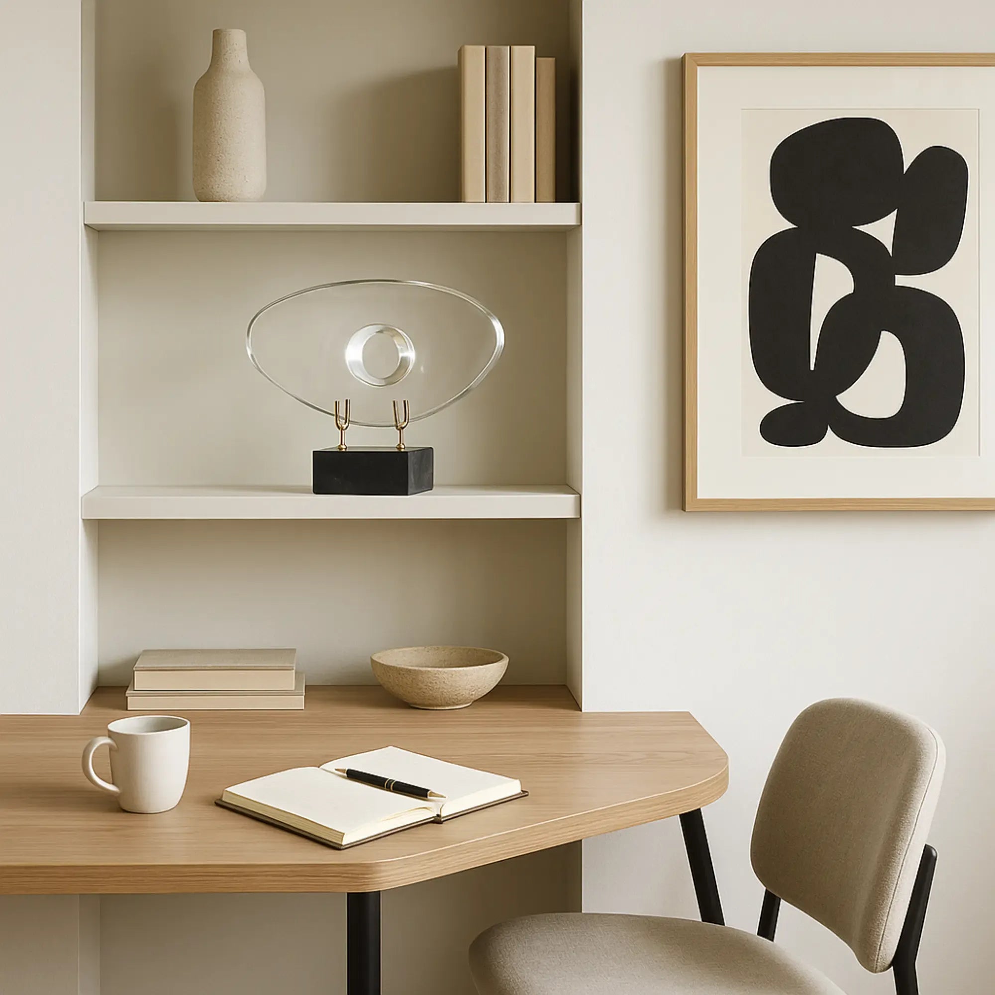 Dekoobjekt - Glaskunst auf Marmor - Glasfigur Abstrakt Designobjekt organisch Nuvole Default Title