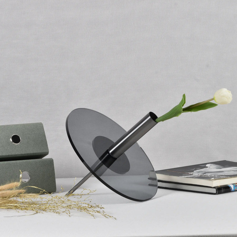 Dekovase - Moderne Design Vase mit Metallständer - Kreiselvaso Giro