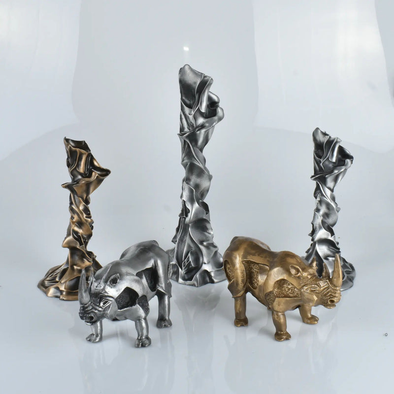 Tierfigur - Nashorn - Edle Deko-Skulptur Design Deko-objekt Brass Guardian