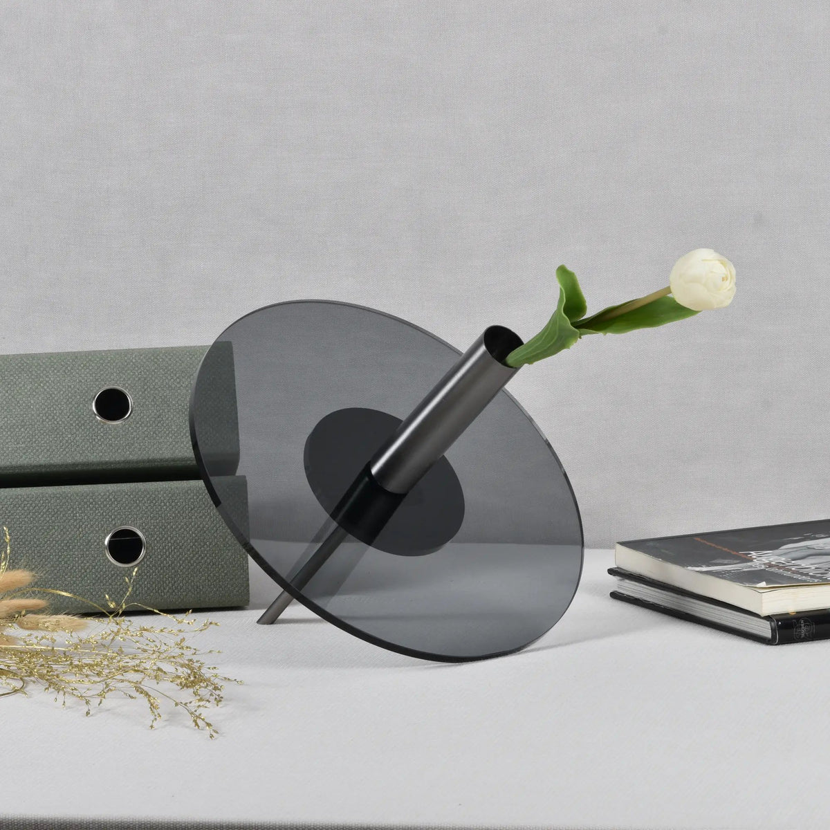 Dekovase - Moderne Design Vase mit Metallständer - Kreiselvaso Giro