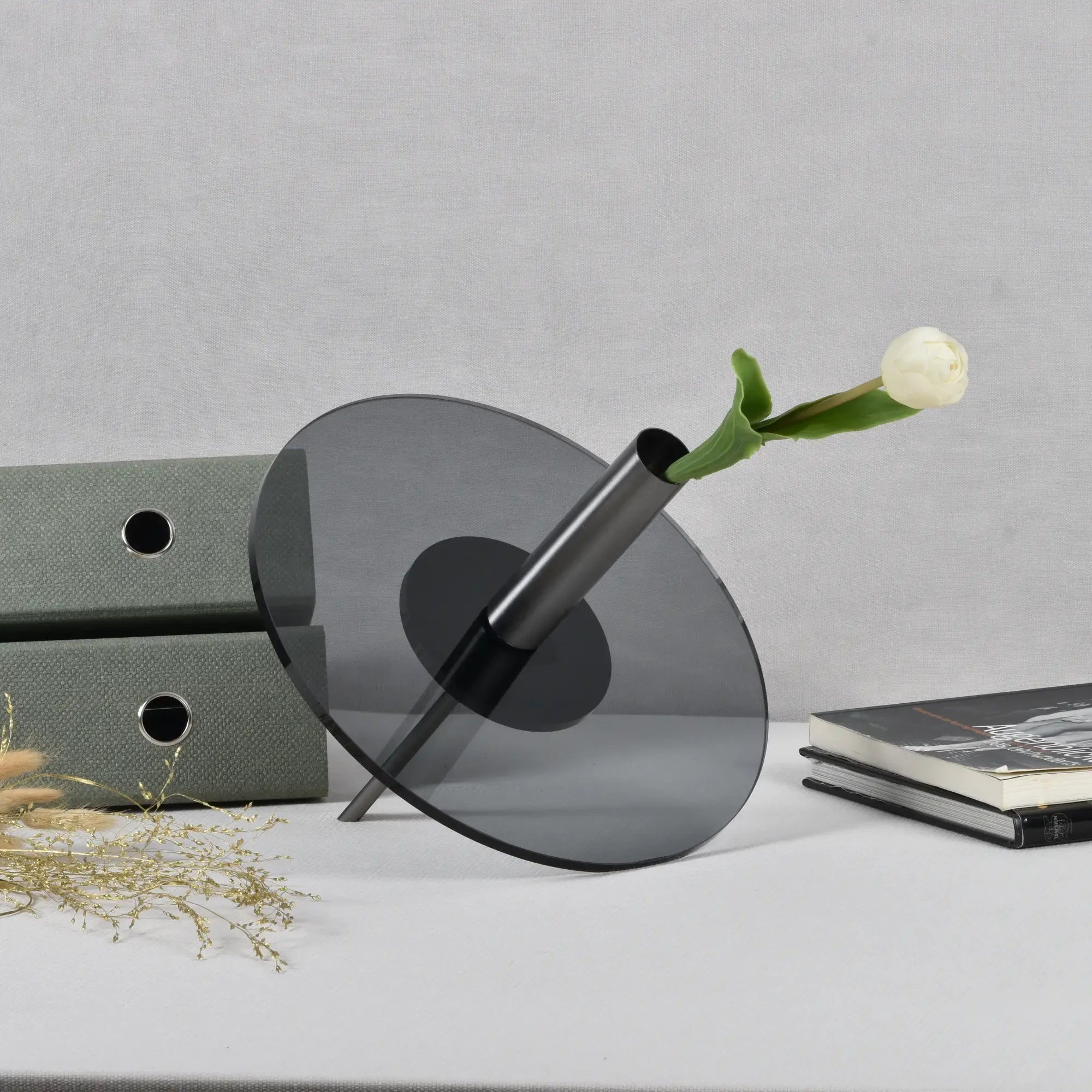 Dekovase - Moderne Design Vase mit Metallständer - Kreiselvaso Giro Default Title