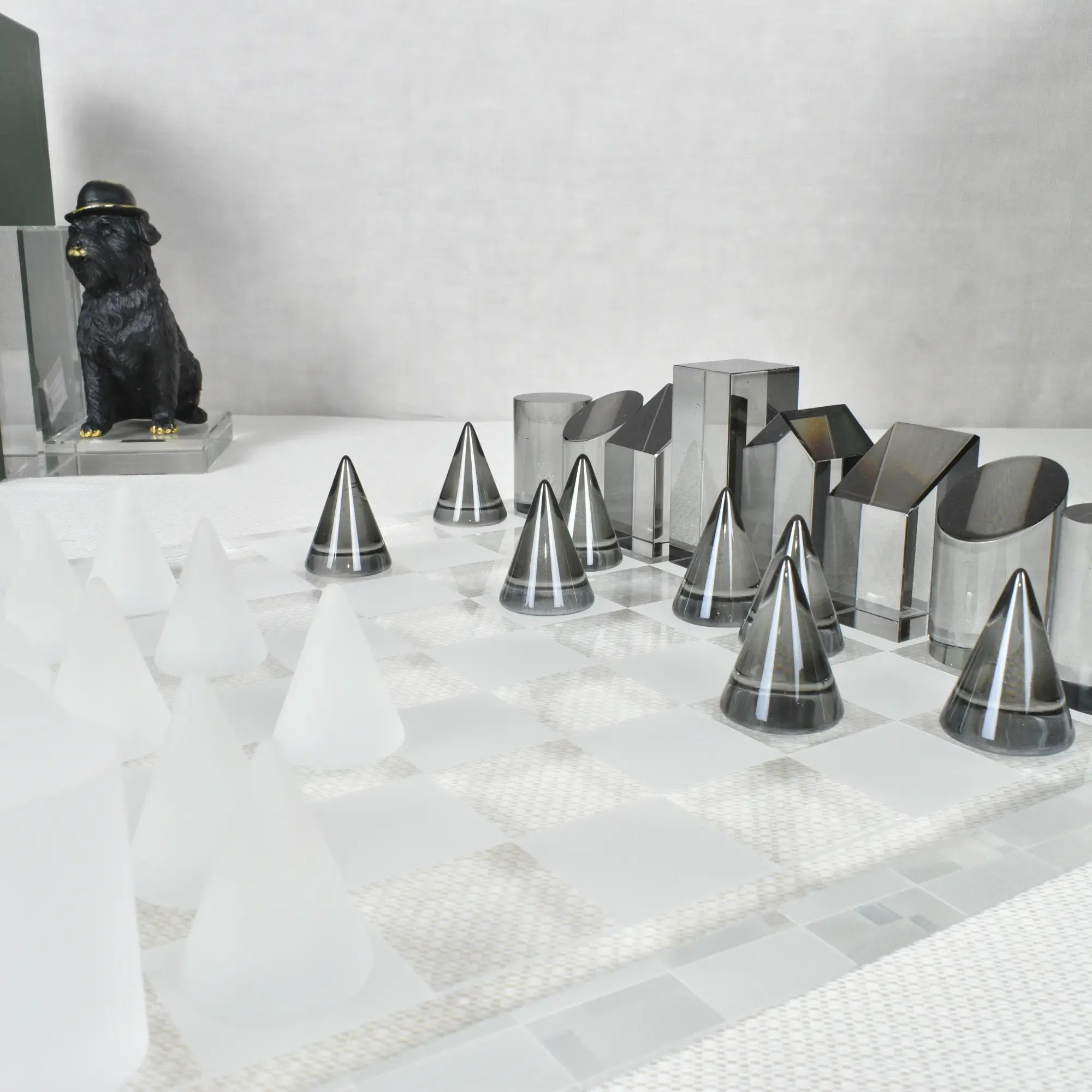 Schachspiel - aus Kristall und Acryl - Modernes Schachspiel edles Glas-Tischspiel Kristall Luxe