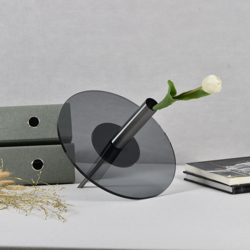 Dekovase - Moderne Design Vase mit Metallständer - Kreiselvaso Giro