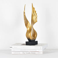 Dekoskulptur - flügelartige Form - Dekofigur pokalähnliche Statue Flügel