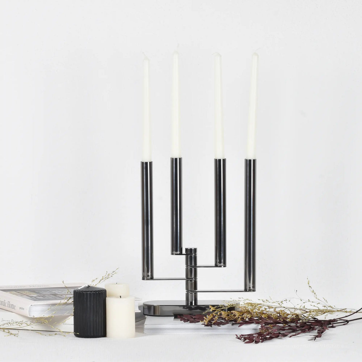 Kerzenständer - 4 Arme - Verstellbarer Kerzenhalter Design Kerzenleuchter Candelabro