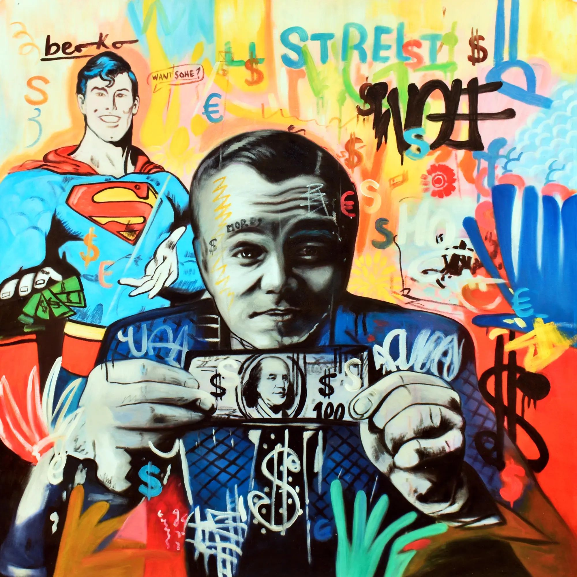 Großes Gemälde - Superman trifft Wall Street Default Title