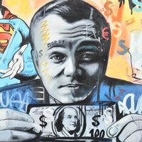 Großes Gemälde - Superman trifft Wall Street