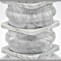 Marmorvase - hohe Steinvase - schwere runde Dekovase Fortaleza Gris