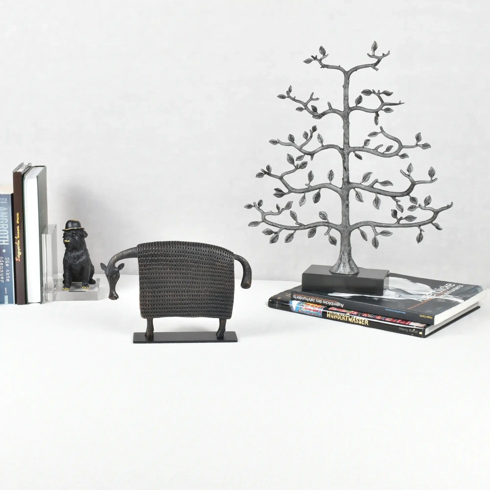 Buchstütze - SET mit zwei Hunden - Buchhalter Deko-Objekt Dogy