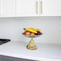 Fruchtschale - mit Goldfuß - Runde Designer Obstschale Stavro