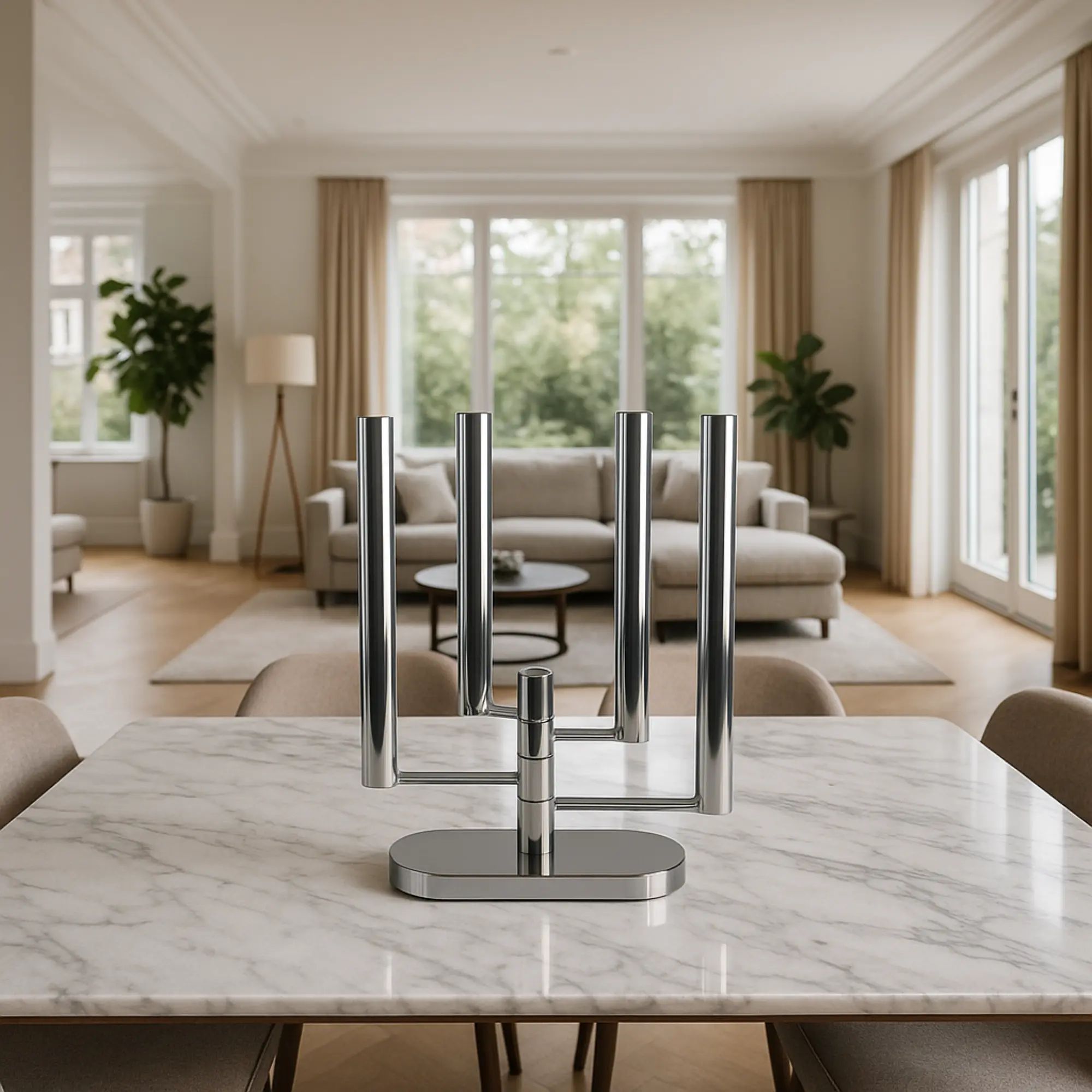 Kerzenständer - 4 Arme - Verstellbarer Kerzenhalter Design Kerzenleuchter Candelabro aufgestellt im Interieur