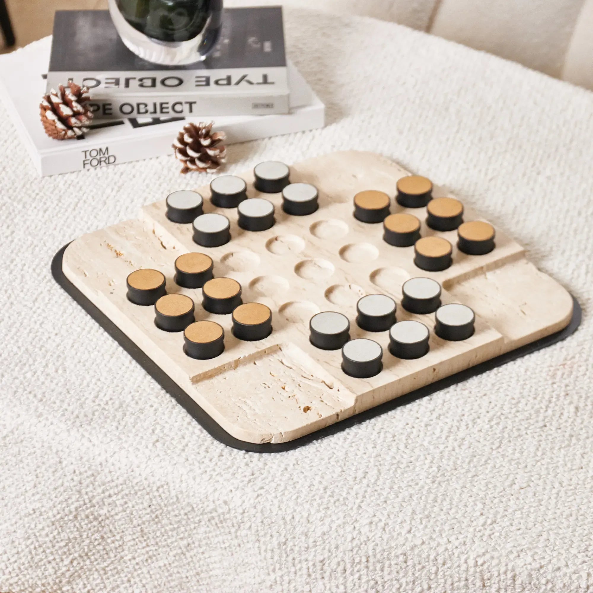 Tischspiel - Solitär-Spiel - Luxus Tic-Tac-Toe Brettspiel Ludus Magnus