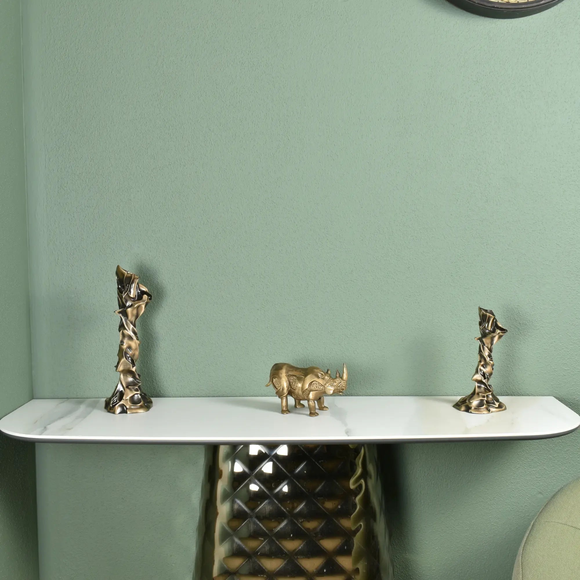 Kerzenständer - verdrehte moderne Form - Sokrates Design Kerzenhalter Stavro Bronze-Groß