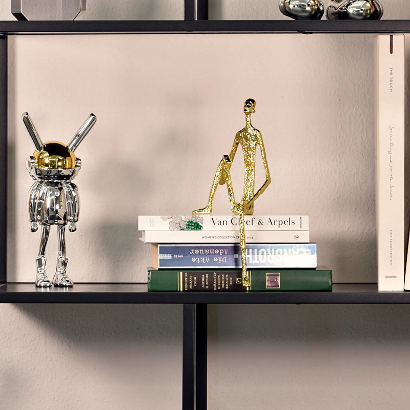 Dekofigur - Kantensitzende Skulptur Puristische Edge-Figur Silhouette Aurea