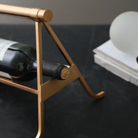 Weinhalter - für den Tisch - Flaschenhalter Modern mit Goldständer Goso