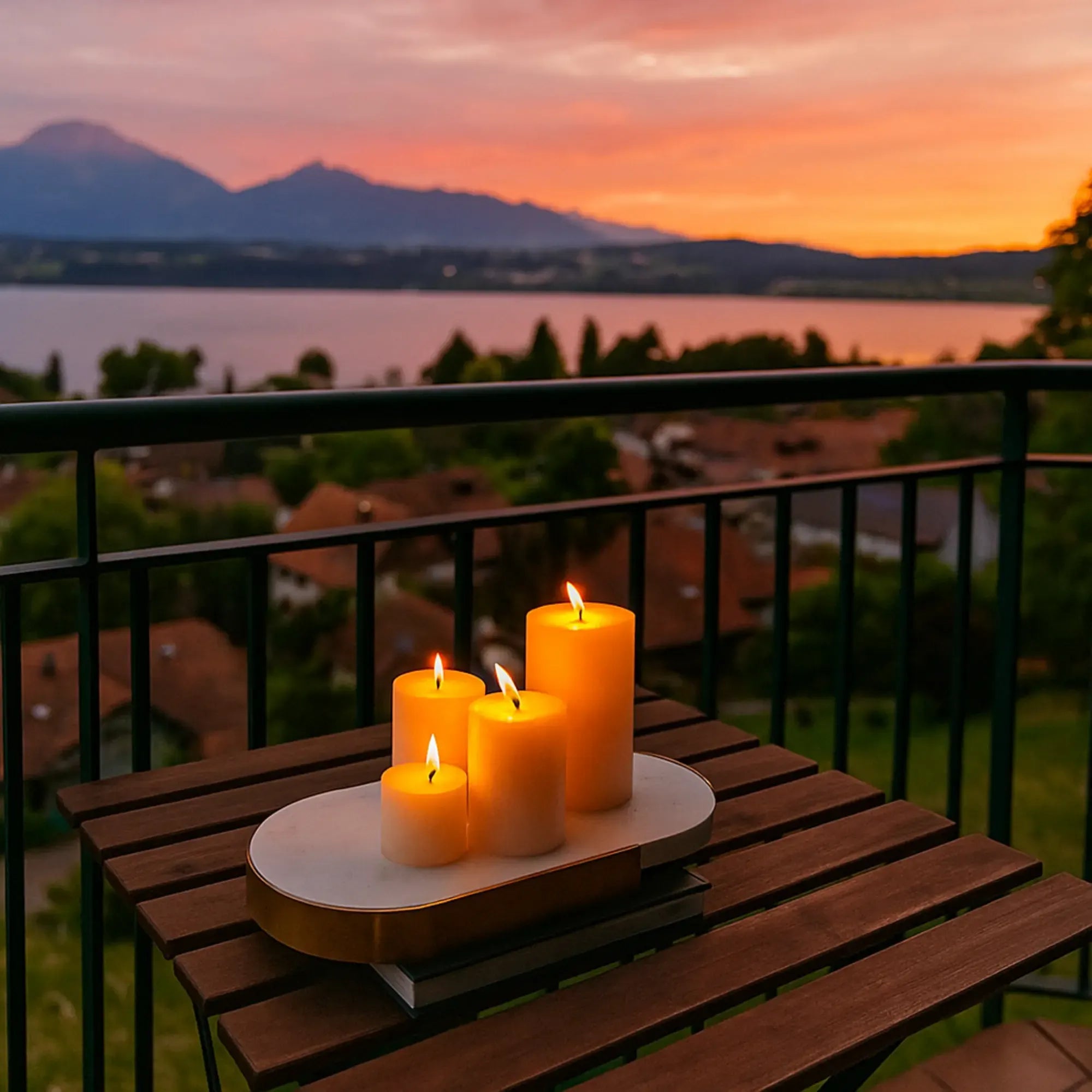 Marmortablett - oval mit Goldkante - Luxus Serviertablett Dekorationsplatte Plateau Élégance aufgestellt im Interieur