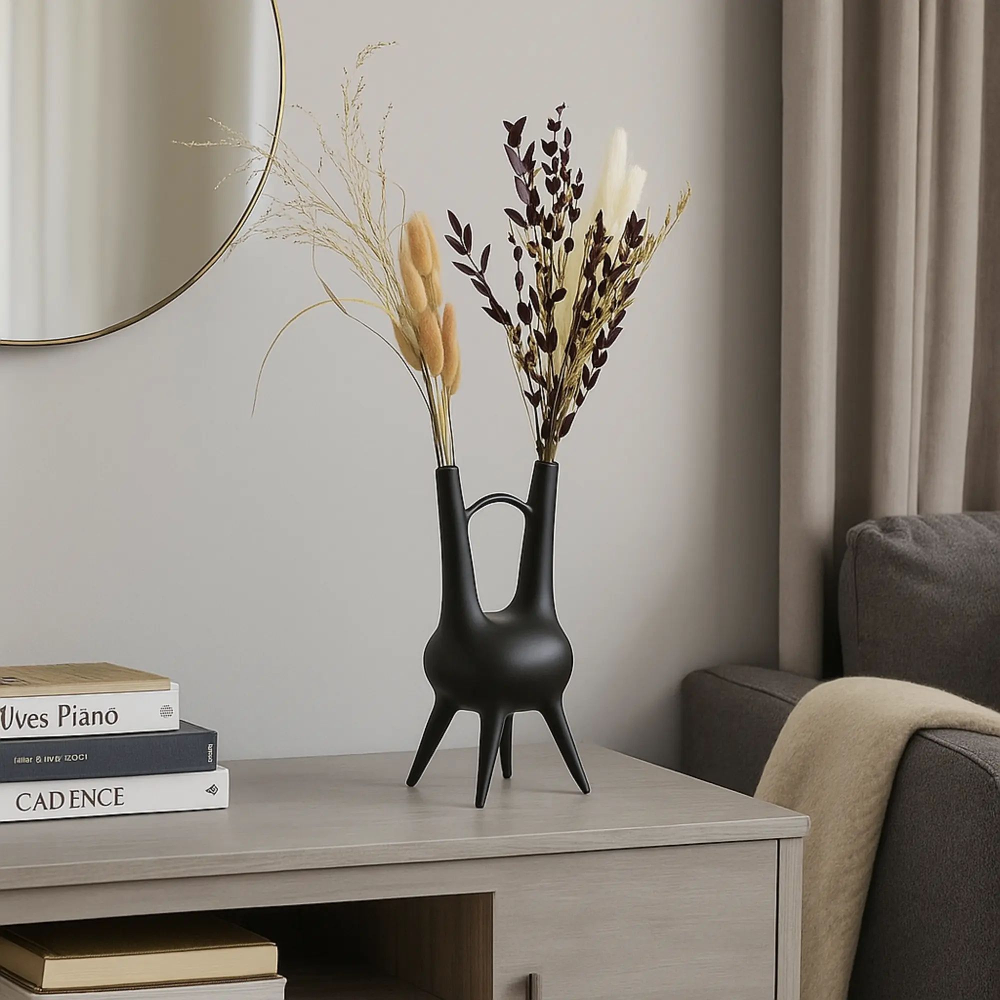 Dekorative-Vase - mit zwei Öffnungen - Vase Langstielige Blumen Bosfor Default Title