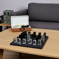 Schachspiel - Naturstein und Glas - Modernes Schachspiel edles Schachset Luxe Strategica