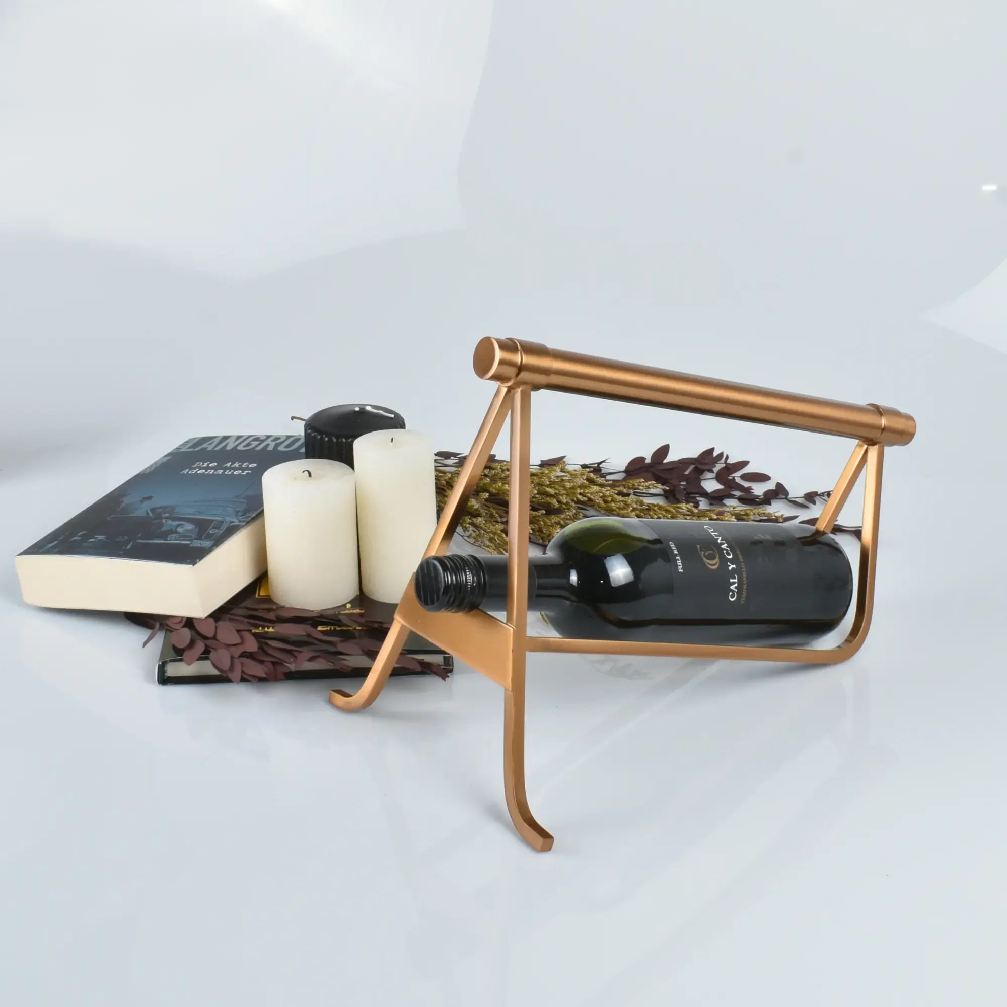 Weinhalter - für den Tisch - Flaschenhalter Modern mit Goldständer Goso