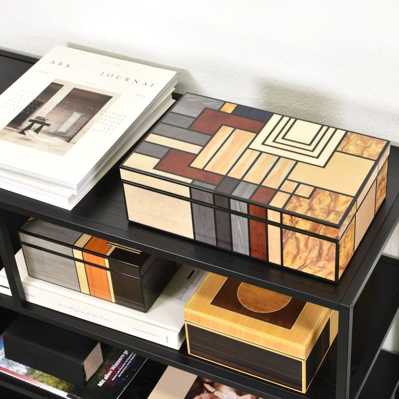 Schmuckbox - Edle Aufbewahrungsbox Intarsien – Art-Deco Schmuckdose – Coffee-Table-Box Mosa