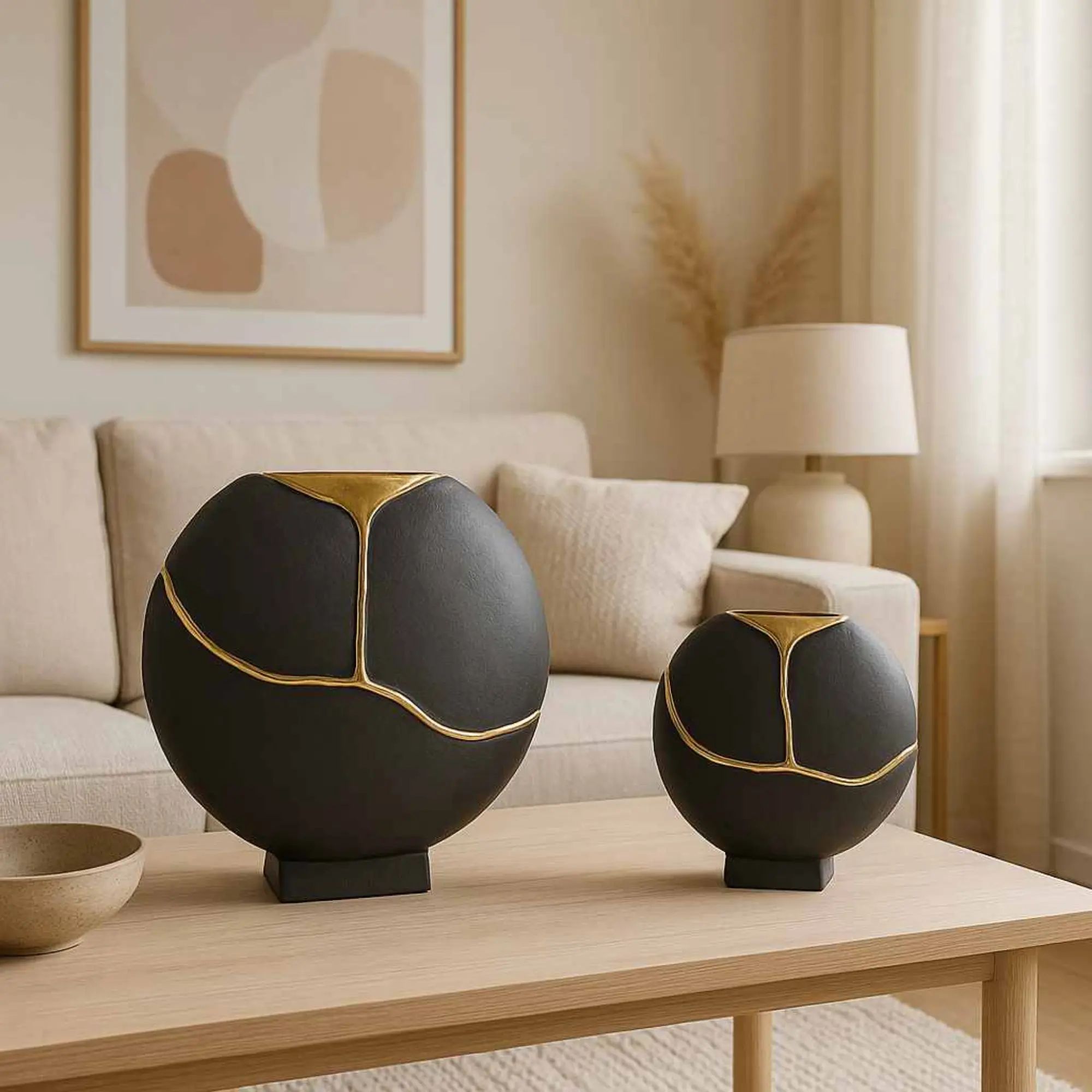 Kintsugi-Vase - Ovale-Flache - Designer Dekovase Bosfor Groß