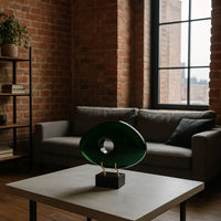 Dekoobjekt - Glaskunst auf Marmor - Glasfigur Abstrakt Designobjekt organisch Verde Vision