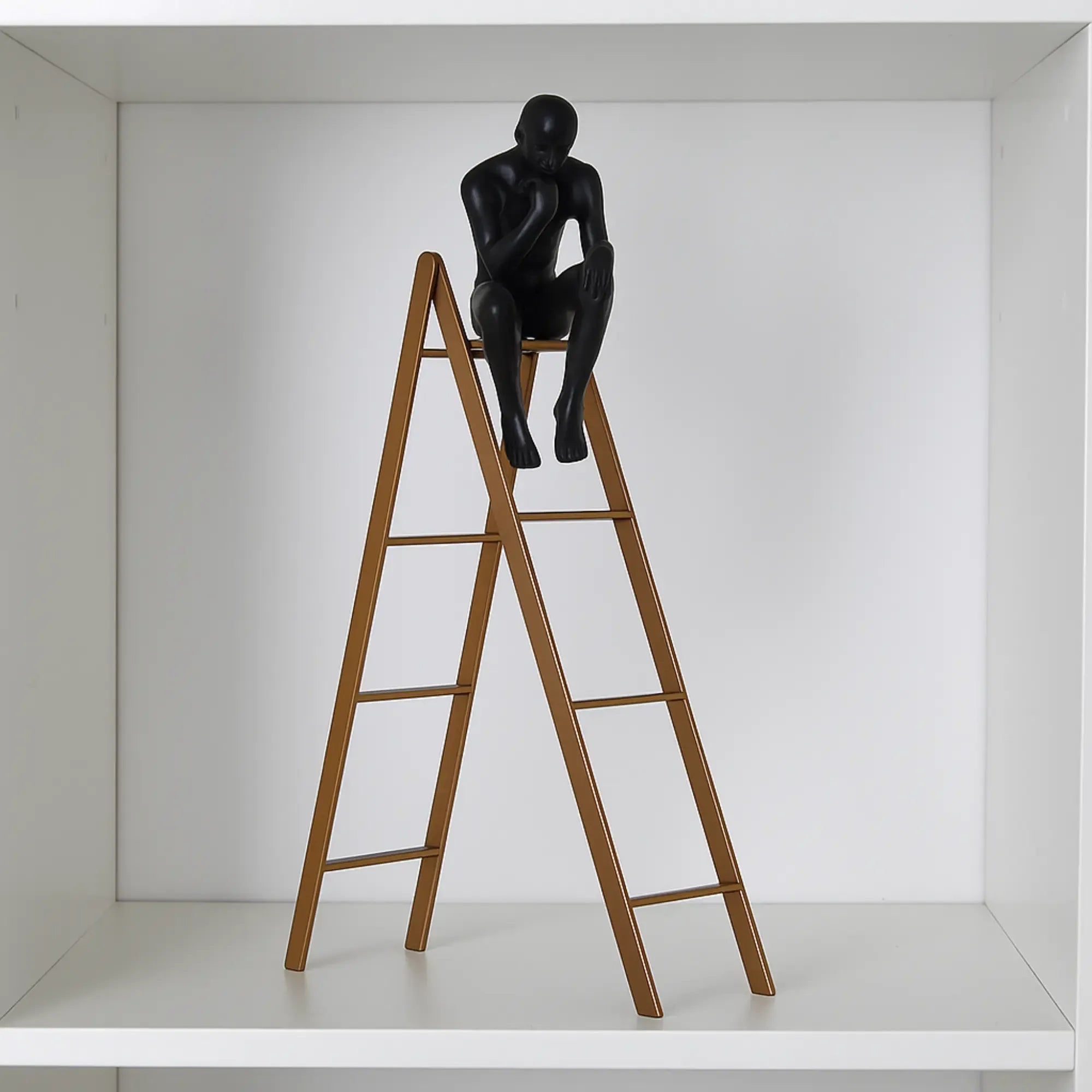 Denkerfigur - auf Leiter - Leiter Skulptur Rodin Hondo