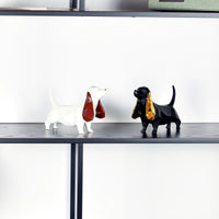 Tierfigur - Dackel - Hundfigur eckig mit Gold oder Roten ohren Teckel