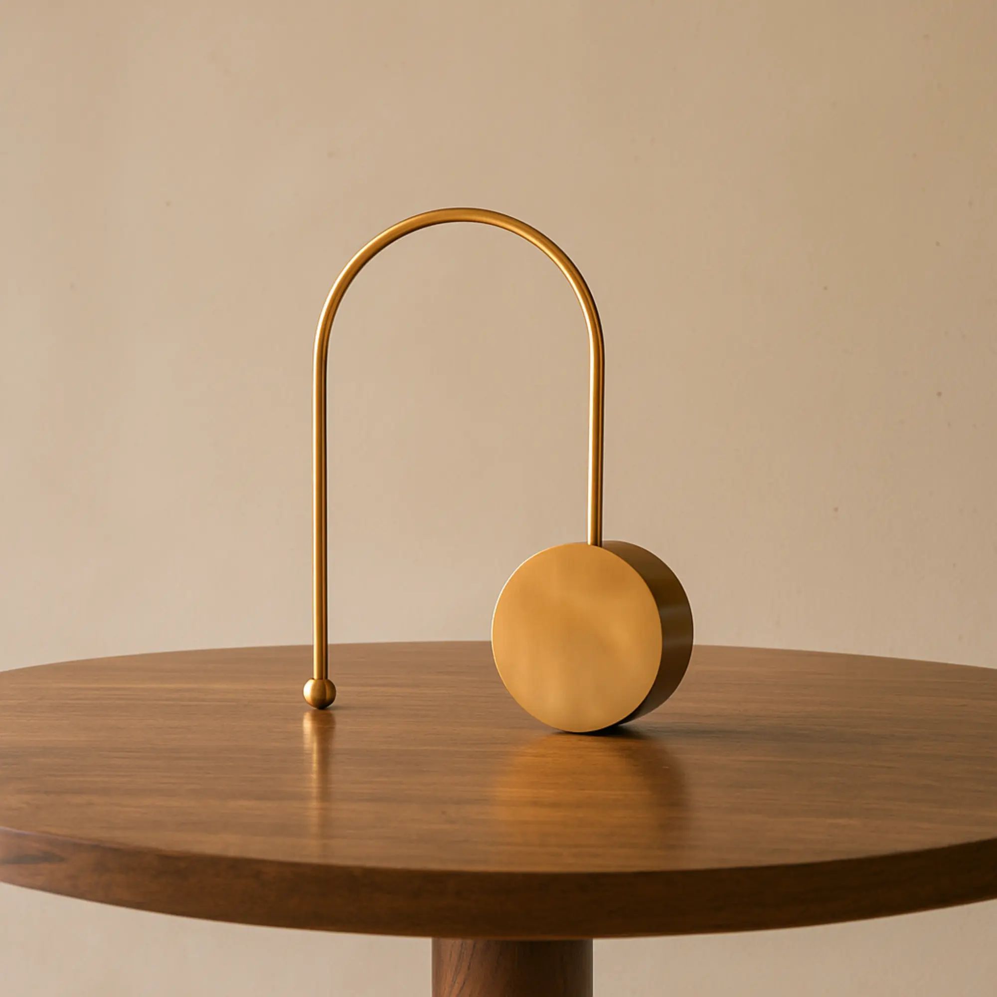 Dekoobjekt - Skulpturaler Designobjekt Geometrische Tischdeko Arcus Doré aufgestellt im Interieur