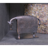 Tierfigur - gusseisenoptik - Metallskulptur Kuh Abstraktes Deko-Objekt Mucca