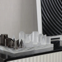 Schachspiel - aus Kristall und Acryl - Modernes Schachspiel edles Glas-Tischspiel Kristall Luxe
