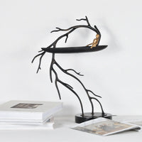 Dekofigur - mit Baum und Boot - Metall Deko Skulptur Rameur