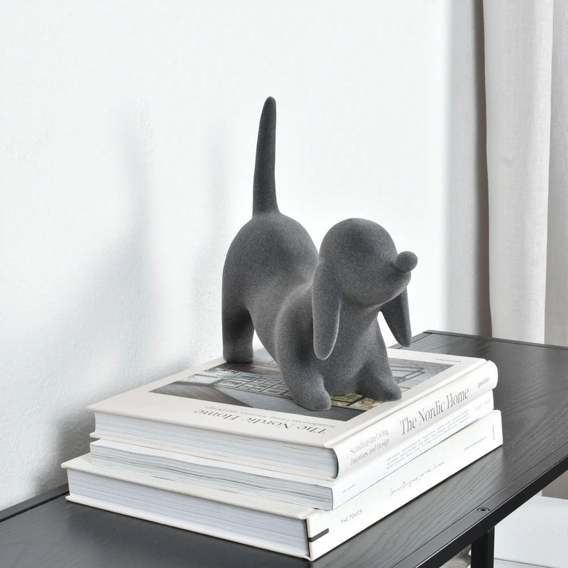 Tierfigur - Skulptur Samtige Hundefigur Canis Velours Élégance